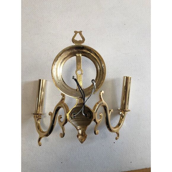 Vintage Elegant Solid Brass  Wall Sconce with Crystal Rosette - Picture 8 of 8